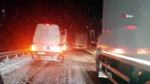 Karadeniz'i İstanbul'a bağlayan Kemikli rampalarında yoğun kar yağışı