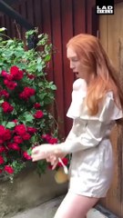 Une femme ouvre une bouteille de champagne (FAIL)