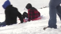 Rare day of sledding for Oklahoma kids