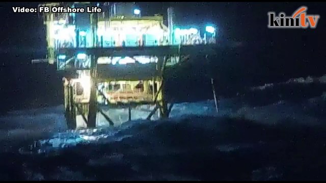 Video laut bergelora, angin kencang melanda pelantar minyak di T'ganu