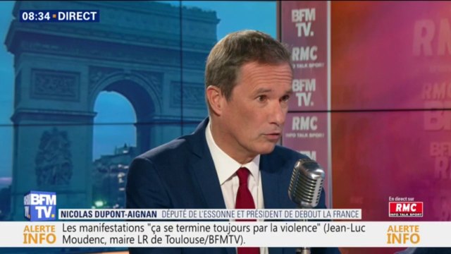 Nicolas Dupont-Aignan appelle les gilets jaunes à garder la pression forte