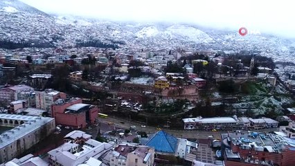 Bursa Beyazlara Bürünürken, Tarihi Mekanlar ve Uludağ'ın Etekleri Havadan Görüntülendi