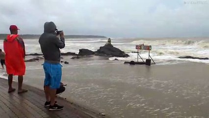 Golden Mermaid Statue Hit By Storm Pabuk Waves