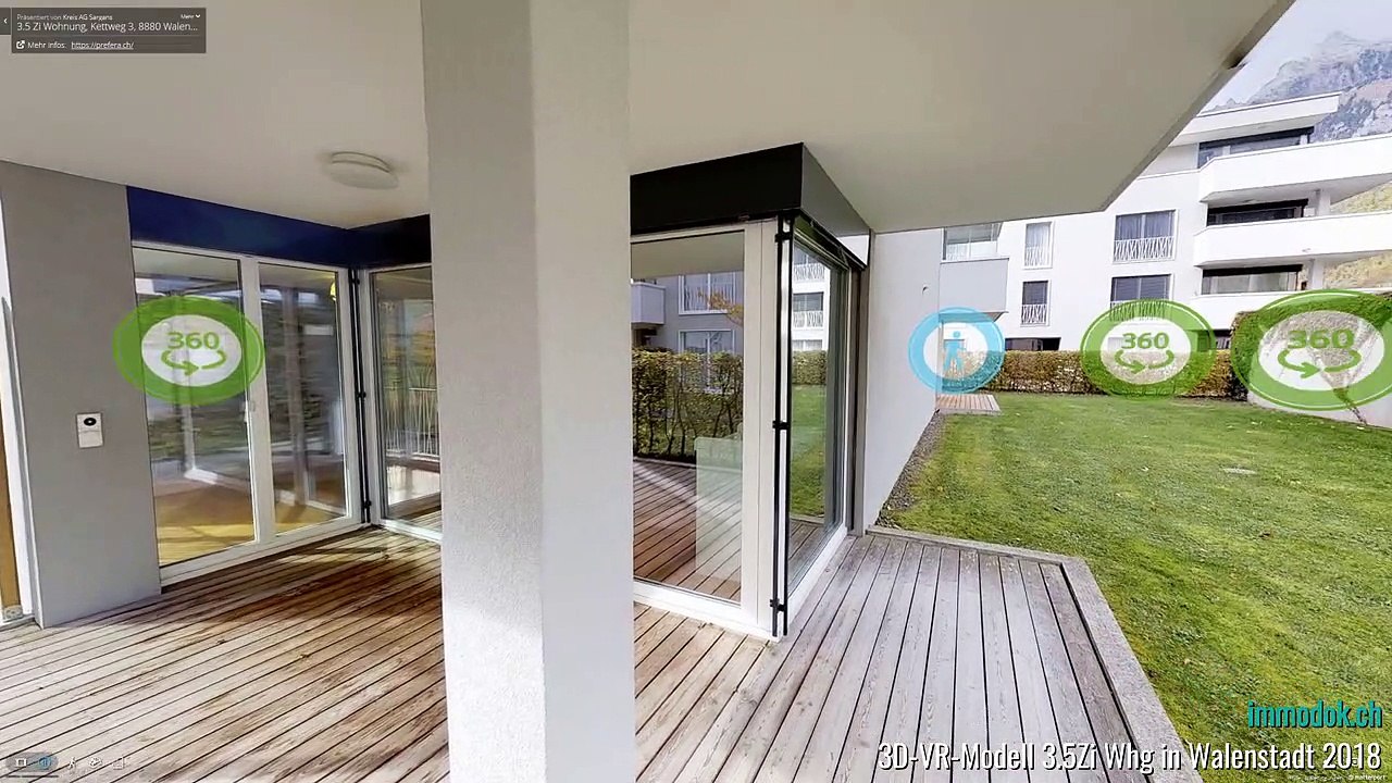 Interaktives 3D-VR-Modell 3.5Zi Whg in Walenstadt SG