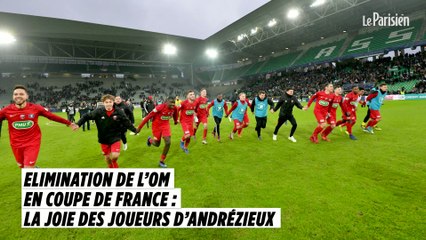 Élimination de l’OM en Coupe de France : la joie des joueurs d’Andrézieux