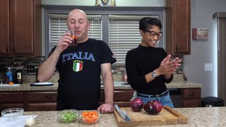 No Tears Tip for Cutting an Onion - POV Italian Cooking Special Episode