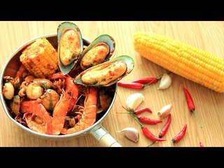 How to cook Spicy Shrimp and mixed seafood Thai Style (วิธีทำเมนู กุ้งถัง)