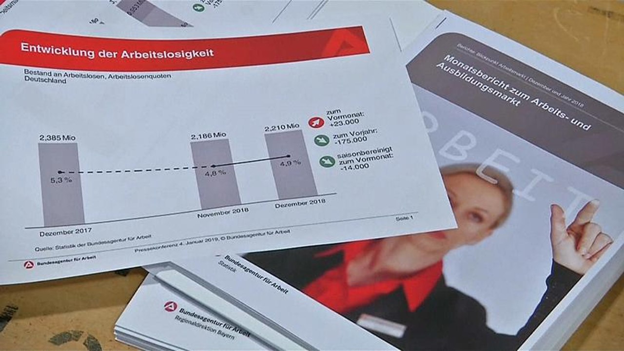 Zahl der Arbeitslosen in Deutschland 2018 auf Rekordtief