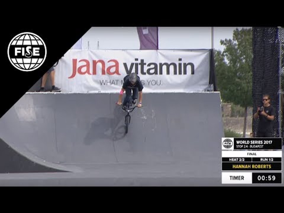 Hannah ROBERTS 3rd Final UCI BMX Freestyle Park World Cup WOMEN FISE BUDAPEST 2017