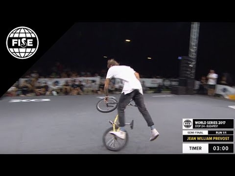 Jean William Prevost - 1st Semi Final BMX FLAT - FISE BUDAPEST 2017