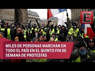"Chalecos Amarillos" se manifiestan por quinto fin de semana consecutivo