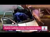 Mueren 2 policías y hay 3 heridos en choque contra Mustang a exceso de velocidad | Yuriria Sierra