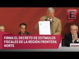 López Obrador firma decreto que reduce IVA y aumenta salarios en la zona norte