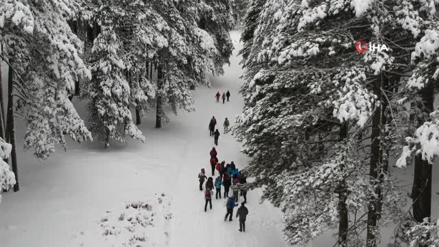 Karla Beyaza Bürünen Kazdağları Havadan Görüntülendi