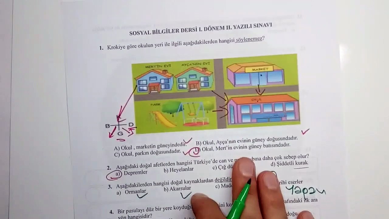 4. Sınıf SOSYAL BİLGİLER  1. Dönem 2. Yazılı Soruları ve Çözümü (%99 Çıkabilir  )
