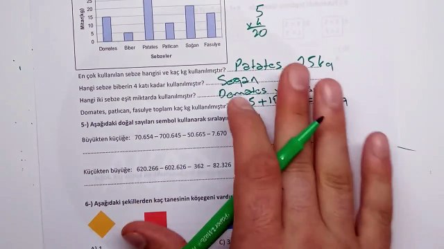 4. Sınıf MATEMATİK 1. Dönem 2. Yazılı Soruları ve Çözümü 2018-2019 (%99 Çıkabilir )