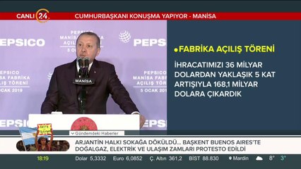 Cumhurbaşkanı Erdoğan fabrika açılış töreninde