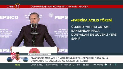 Cumhurbaşkanı Erdoğan fabrika açılış töreninde