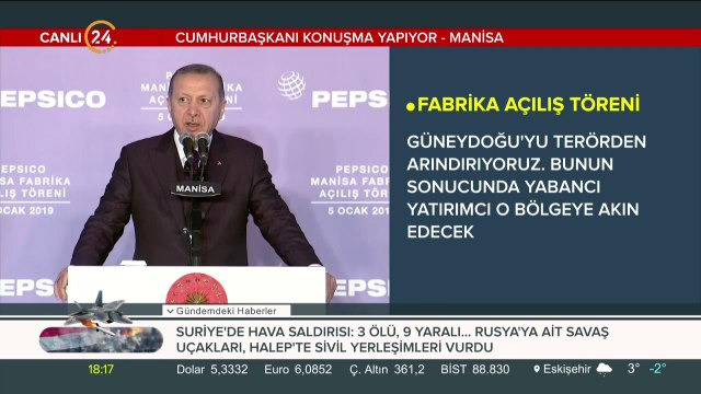 Cumhurbaşkanı Erdoğan fabrika açılış töreninde