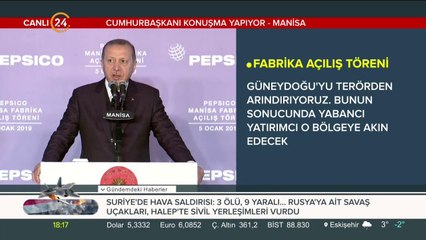 Cumhurbaşkanı Erdoğan fabrika açılış töreninde