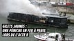 Gilets jaunes : une péniche en feu à Paris lors de l'acte 8
