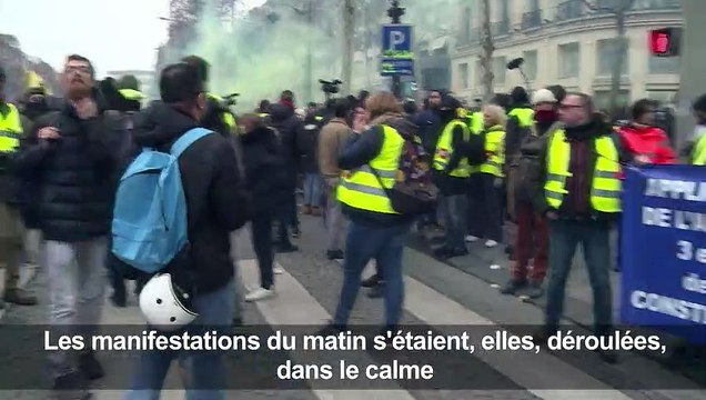 Manifestations de gilets jaunes émaillées de heurts