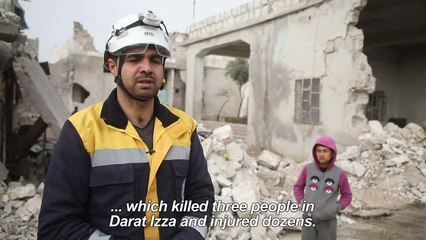 Aftermath of Russian airstrikes on Aleppo's province