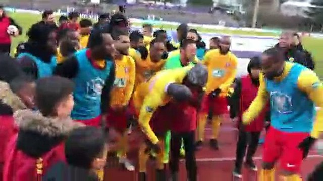 Coupe de France - La joie de Lyon-Duchère AS après la qualification de Lyon-Duchère AS contre le Nîmes Olympique