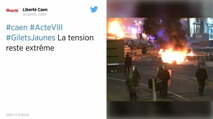 Affrontements entre Gilets jaunes et forces de l’ordre dans les rues de Caen, ce samedi