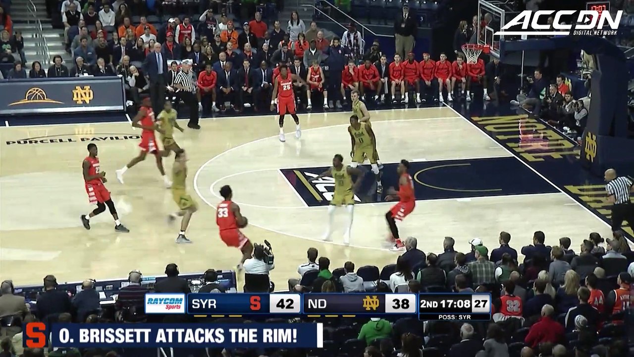 Syracuse's Oshae Brissett Attacks The Rim With Emphatic Dunk