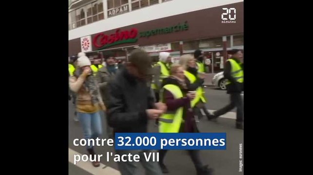 «Gilets jaunes»: mobilisation en hausse et tensions pour l'acte 8