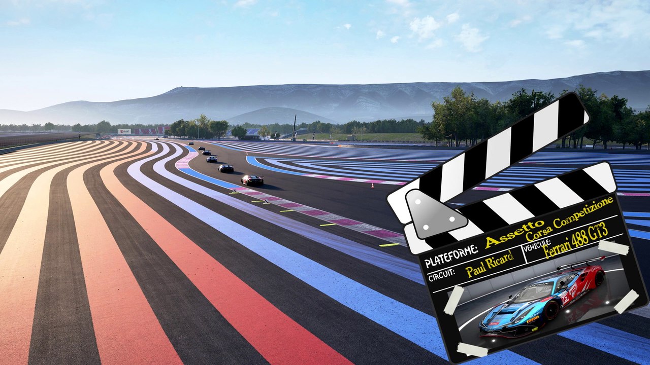 Tour de piste au Paul Ricard en Ferrari 488 GT3 sur Assetto Corsa Compétizione