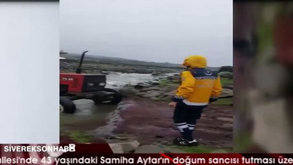 Ambulans geçemeyince devreye traktör girdi