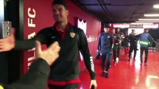 Sevilla-Atlético de Madrid: Llegada del Sevilla al Vestuario del Ramón Sánchez Pizjuán