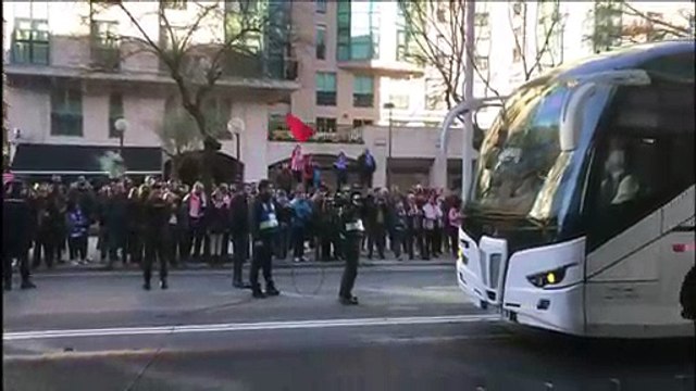 Deportivo-Lugo: Llegada del Lugo a Riazor