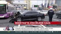 Beşiktaş'ta zincirleme kaza: 5 araç birbirine girdi