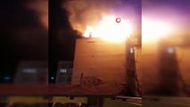 5 katlı binanın çatı katı alev alev yandı