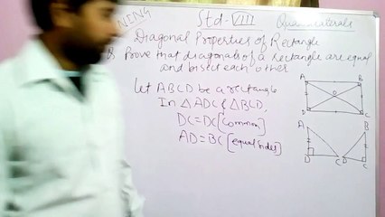 Quadrilateral II Diagonal properties of Rectangle II cbse 8 class math II part- #5