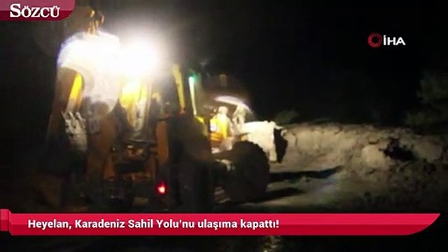 Heyelan, Karadeniz Sahil Yolu’nu ulaşıma kapattı!