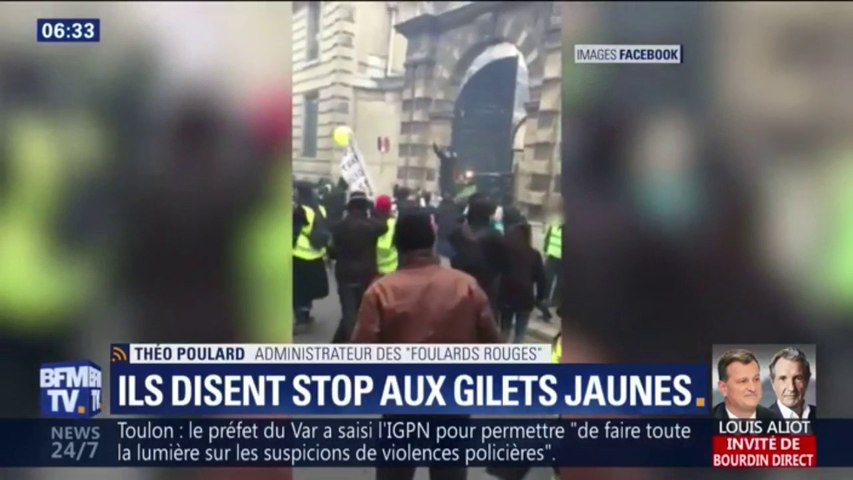Théo Poulard, administrateur des "foulards rouges": "On commence à dire  stop au mouvement des gilets jaunes" - Vidéo Dailymotion