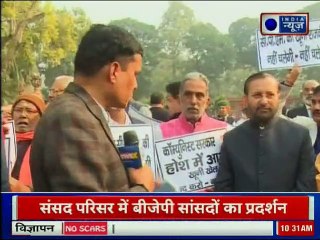 Sabarimala Temple Row: केरल सरकार संसद परिसर में बीजेपी सांसदों का प्रदर्शन