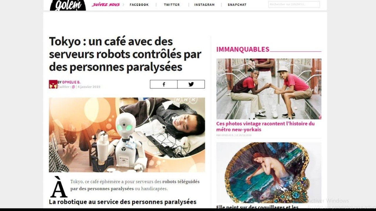Tokyo : un café avec des serveurs robots contrôlés par des personnes paralysées