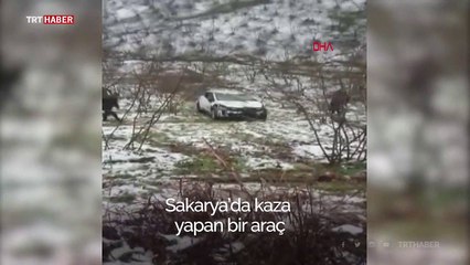 Uçuruma düşen araç çekilirken halat koptu