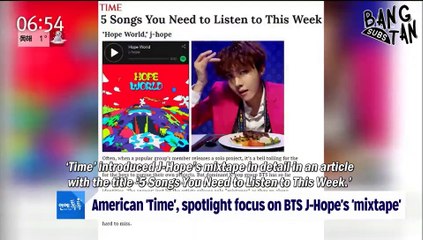 [ENG] 180305 MBC News Entertainment Talk Talk - American 'Time', spotlight focus on BTS J-Hope's 'mixtape'