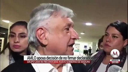 AMLO respalda a diplomáticos mexicanos en Grupo Lima y respeta la no intervención