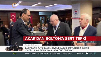 Milli Savunma Bakanı Akar'dan Bolton'a sert tepki