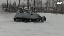 Russian pensioner transforms car into military vehicle