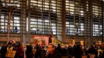 Protesters at Home Office welcome refugees and migrants