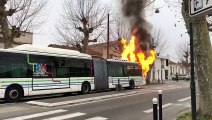 Un bus prend feu dans le quartier Bacalan à Bordeaux.