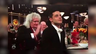 El gesto de Brian May a Rami Malek en los Globos de Oro 2019